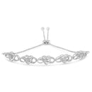 .925 Sterling Silver Miracle Set Diamond Accented Infinity Hearts 6â€-9†Adjustable Bolo Bracelet (H-I Color, I2-I3 Clarity)