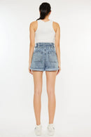 Kancan Ultra High Rise Paperbag Denim Shorts