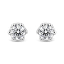 14K White Gold 1/2 Cttw Round Diamond Crown Stud Earring (I-J Color, I1-I2 Clarity)