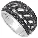 0.54 Carat Genuine Black Diamond .925 Sterling Silver Ring
