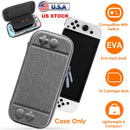 Carrying Case Compatible with Nintendo Switch EVA Hard Shell Console Storage Bag Pouch Case w/ 10 Game Catridge Slots