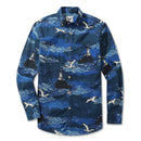 Men's Hawaiian Shirt Lighthouse By Alice Brown Cotton Button-down Long Sleeve Aloha Shirt