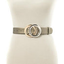 Inc International Concepts Two-Tone Double-Circle Buckle Belt, Size XL
