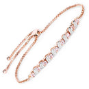 0.89 Carat Genuine Morganite and White Topaz .925 Sterling Silver Bracelet