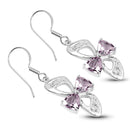 4.06 Carat Genuine Pink Amethyst & White Topaz .925 Sterling Silver Earrings