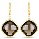 21.40 Carat Genuine Smoky Quartz .925 Sterling Silver Earrings