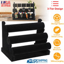 3-Tier Velvet Jewelry Stand Removable Bracelet Holder Watch Jewelry Bangle Display Rack