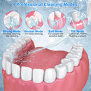 Portable Water Dental Flosser Cordless Rechargeable Dental Oral Irrigator IPX7 Waterproof Teeth Cleaner with 4 Modes 4 Nozzles 10.15oz Detachable Wate
