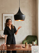 Zuo Copper Ceiling Lamp in Matte Black Finish