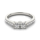 14k White Gold Round Two Stone Diamond Ring (3/4 cttw)