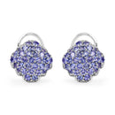 3.14 Carat Genuine Tanzanite .925 Sterling Silver Earrings