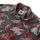 Long Sleeve Hawaiian Shirt For Men The Dragon's Flight Cotton Button-down Aloha Shirt