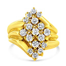 10K Yellow Gold Plated .925 Sterling Silver Diamond Cocktail Ring (1 1/2 Cttw, J-K Color, I1-I2 Clarity) - Size 7