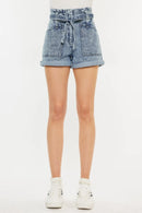 Kancan Ultra High Rise Paperbag Denim Shorts