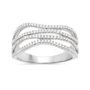 0.46 Carat Genuine White Diamond 14K White Gold Ring (F-G Color, SI Clarity)