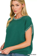 Zenana Stitch Detailed Oversize Sweater
