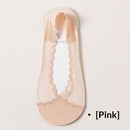 Womens Lace Invisible No-show Socks With Silicone Non-slip Backing