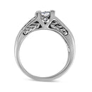14K White Gold 1 1/4 Cttw Princess Cut Diamond Channel Set Engagement Ring (H-I Color, SI1-SI2 Clarity) - Ring Size 7