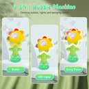 2Pcs Bubble Machines With Lights For Kids Rechargeable Dancing Sunflower Bubble Maker For 4-8Years Old Toddlers Outdoor Summer Play Toy Party Birthday