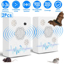 2Pack 2026 Upgraded Rechargeable Ultrasonic Bat Repellent Indoor Outdoor Bird Mouse Dog Deterrent Device with 3 Ultrasonic Speakers for Attic Porch Ho