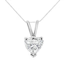 14K White Gold 1/5 Cttw 3-Prong Set Heart Shaped Solitaire Lab Grown Diamond 18" Pendant Necklace (F-G Color, VS2-SI1 Clarity)