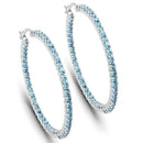 3.60 Carat Genuine Swiss Blue Topaz .925 Sterling Silver Earrings