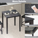 Square Dining Table with Solid Wood Frame for 4-Person