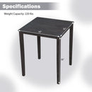 Square Dining Table with Solid Wood Frame for 4-Person