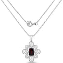 8.00 Carat Genuine Garnet .925 Sterling Silver Pendant