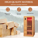 Far Infrared Wooden Sauna Room with Bluetooth Speakers and Oxygen Ionizer for 1-2 person