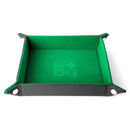Metallic Dice Games Velvet Folding Dice Tray with Leather Backing 10" x 10"