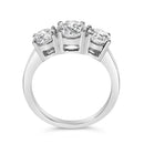 14K White Gold 2.00 Cttw Lab Grown Diamond 3 Stone Ring Band (F-G Color, VS1-VS2 Clarity) - Ring Size 7