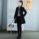 Womens Midi-length Plaid Trench Coat For Petite Figures