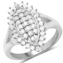 0.62 Carat Genuine White Diamond .925 Sterling Silver Ring