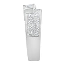 14K White Gold 2.0 Cttw Channel-Set Princess and Baguette-Cut Diamond Bypass Ring Band (G-H Color, SI1-SI2 Clarity) - Ring Size 6.5