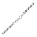 Sterling Silver 3.6mm Diamond Cut Rope Style Chain