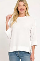 Zenana Double Knit 3/4 Sleeve Top