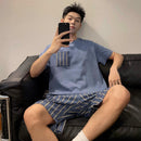 Men's Round Neck Cartoon Loose Homewear Suit