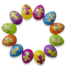 Set of 12 Bright Crosses Plastic Easter Eggs 2.25 Inches