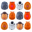 Set of 12 Animals Plastic Easter Eggs- Tiger, Zebra, Monkey