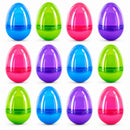 Set of 12 Iridescent Multicolored Plastic Easter Eggs