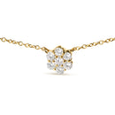 14K Yellow Gold 2.00 Cttw Diamond Cluster 18" Station Necklace (I-J Color, I1-I2 Clarity)