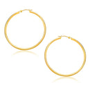 14k Yellow Gold Polished Hoop Earrings (30mm)