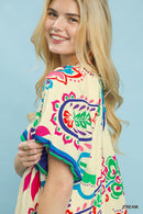 Umgee Vibrant Paisley Print Dress