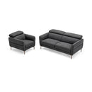 Modern Upholstered Single Sofa with Adjustable Headrest