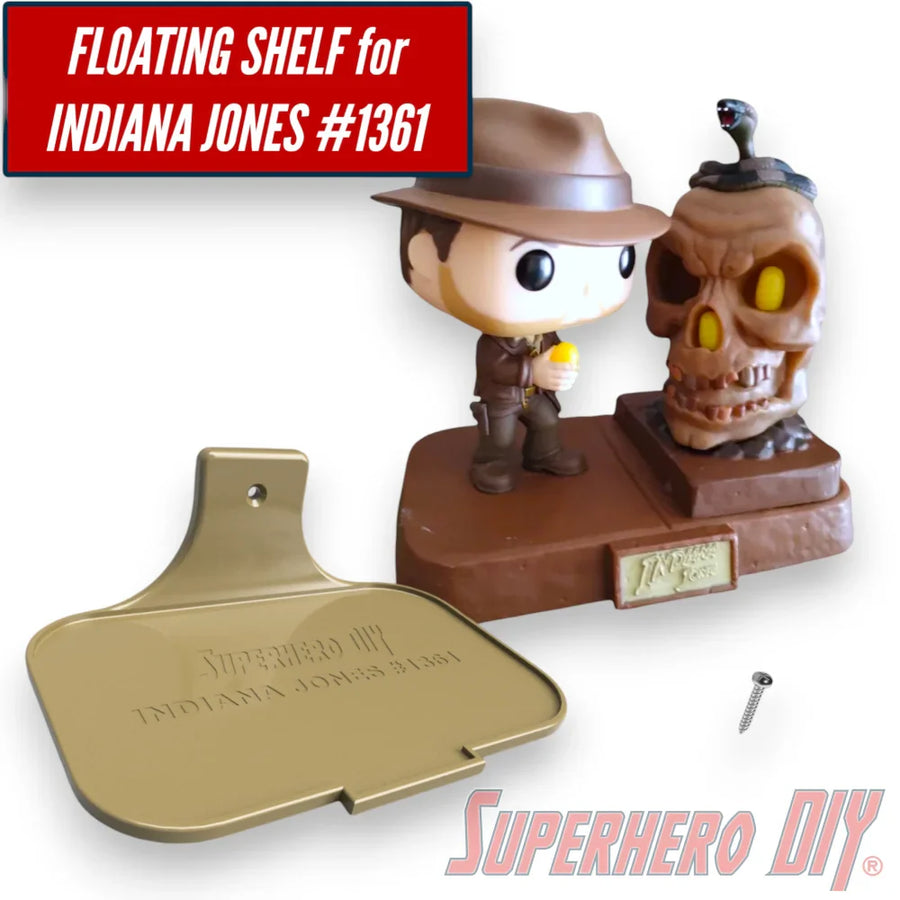 Floating Shelf for Indiana Jones #1361 Funko Pop! Movies Deluxe Light Up