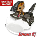 Floating Shelf for Pop! Rides Wonder Woman on Pegasus | Comes with mounting screw