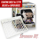 Floating Shelves for Funko Pop! DELUXE Box or Super fits 7.5W X 6D | Fits Soft Plastic Box Cases/Protectors