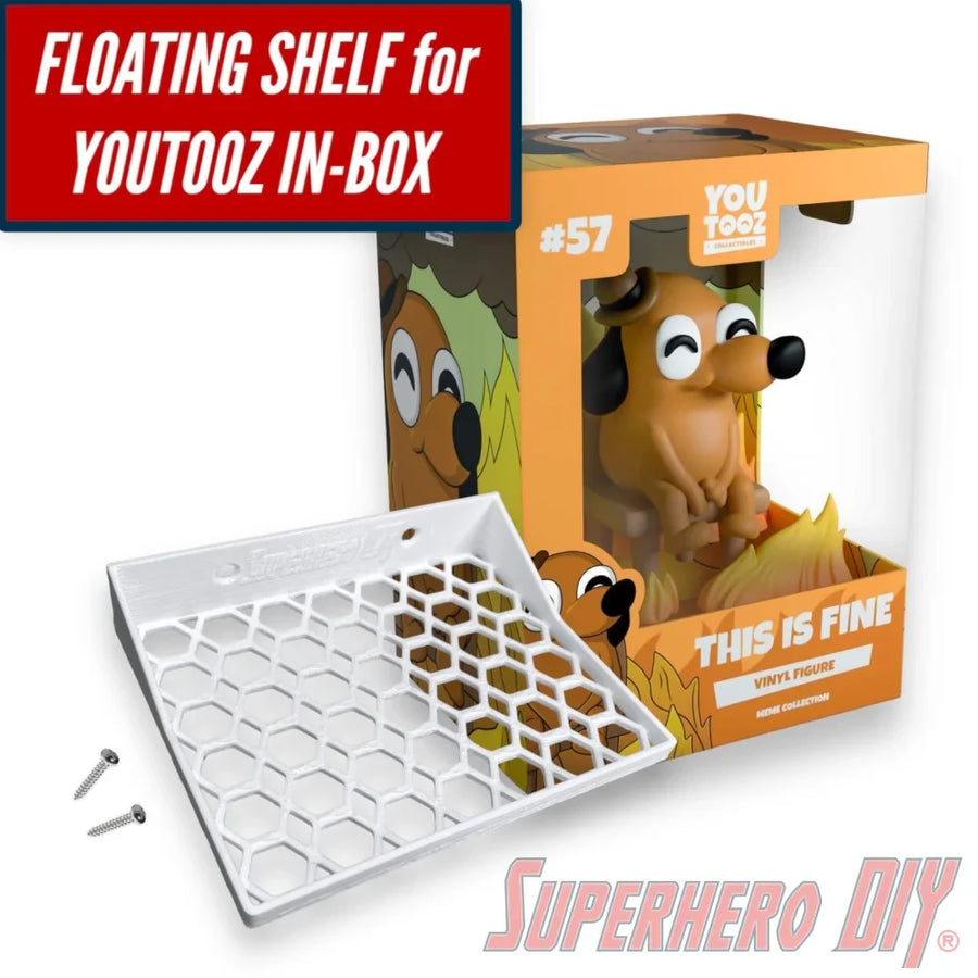 Floating Shelves for YouTooz Collectibles for in-box display | Wall Mounted | Fits Soft Cases or YouTooz Box only | Mounting hardware included