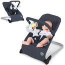 Foldable Baby Bouncer with Removable Fabric Cover and Toy Bar-Black